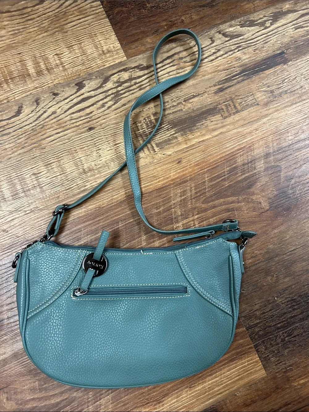Koltov Teal Pebbled Crossbody Bag - Women